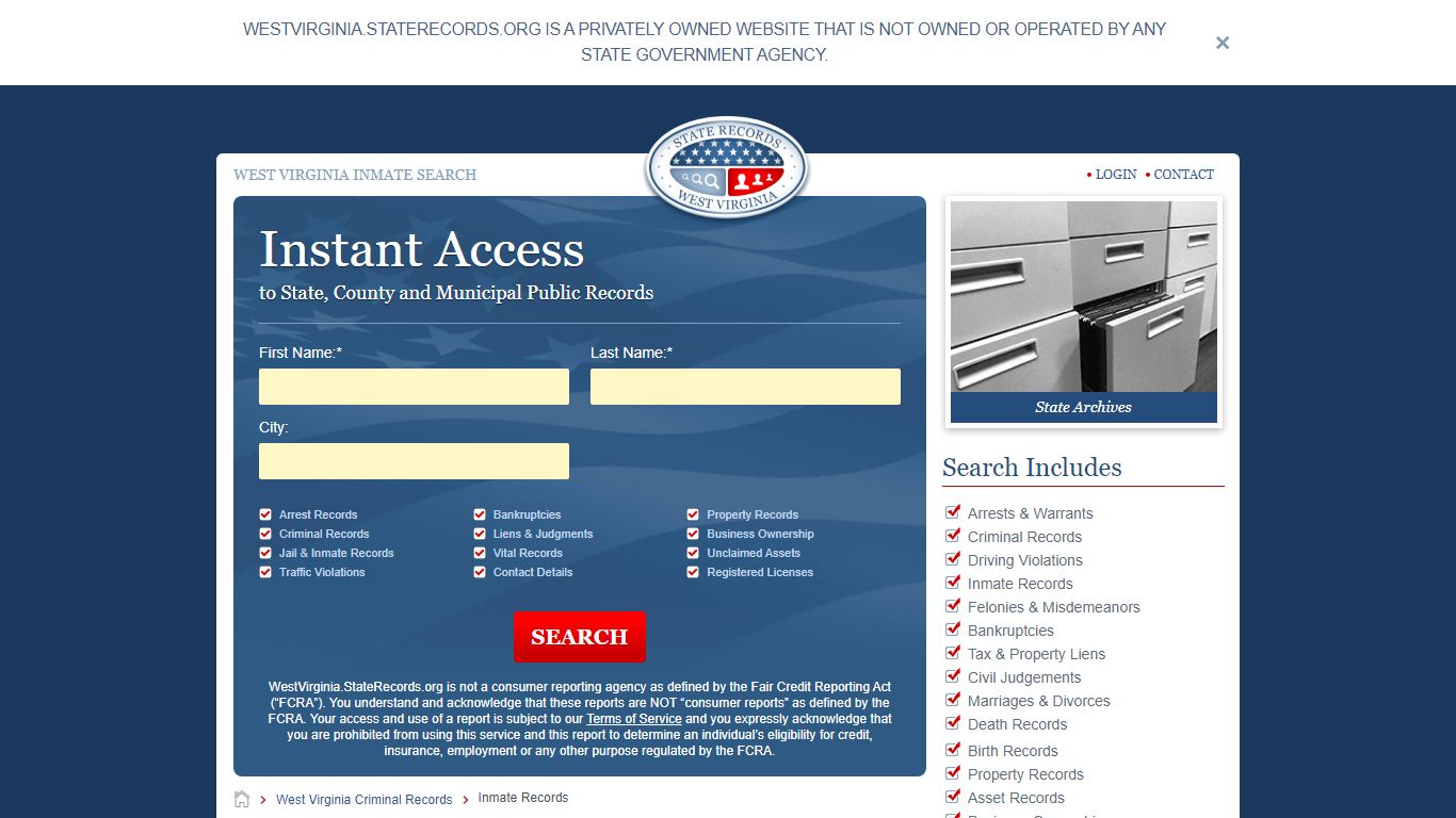 West Virginia Inmate Search | StateRecords.org